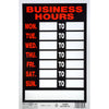 Hillman English Black Hours Sign 12 in. H X 8 in. W (Pack of 6)