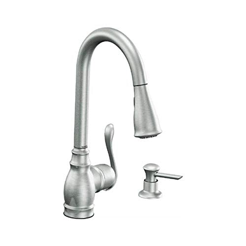Grifo de cocina desplegable de acero inoxidable con una manija Anabelle de Moen