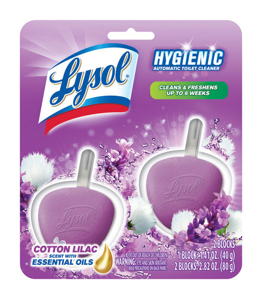 Lysol Hygienic Cotton Lilac Scent Automatic Toilet Bowl Cleaner 2 pk Tablet (Pack of 4)
