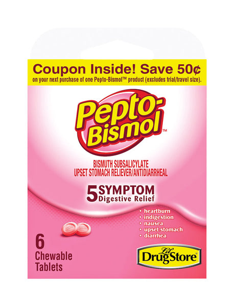 Pepto Bismol Lil Drugstore Upset Stomach Reliever 6 ct (Pack of 6).
