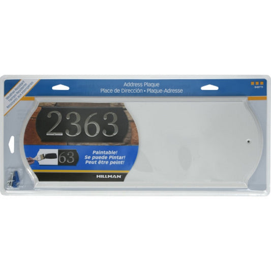 Hillman White Wood Paintable Address Plate (Pack of 3)