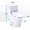 TOTO Aquia IV One-Piece Elongated Dual Flush 1.28 and 0.9 GPF Universal Height, WASHLET+ Ready Toilet with CEFIONTECT, Cotton White- MS646234CEMFGN#01
