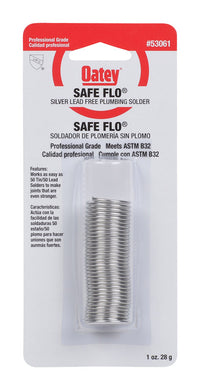 Oatey Safe-Flo Silver 50/50 Alloy Bearing Lead-Free Plumbing Wire Solder 1 oz.