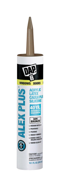 Dap Alex Plus Dark Bronze Acrylic Latex All Purpose Caulk 10.1 oz.