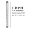 STZ Industries 1/2 in. MIP each X 1/2 in. D MIP Galvanized Steel 10 in. L Nipple