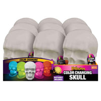 Magic Seasons Multicolored LED Color Changing Skull Halloween Decor (Pack of 9)