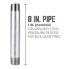 STZ Industries 1 in. MIP each X 1 in. D MIP Galvanized Steel 8 in. L Nipple