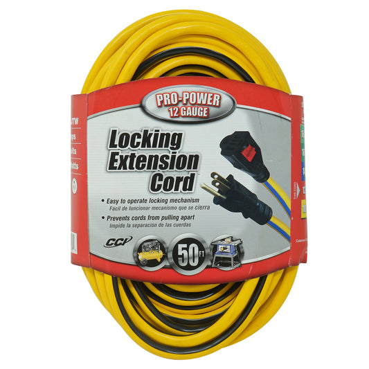 Southwire Outdoor 50 ft. L Black/Yellow Extension Cord 12/3 SJTW