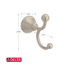 Delta Genuine Parts 138037 Satin Nickel Delta Crestfield Double Robe Hook