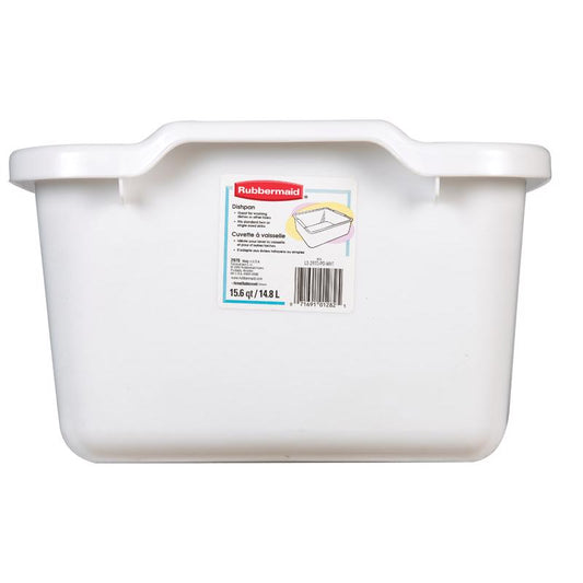 Rubbermaid Antimicrobial White Plastic Dish Pan 15.5 L x 12.75 W x 7.3/4 H in.