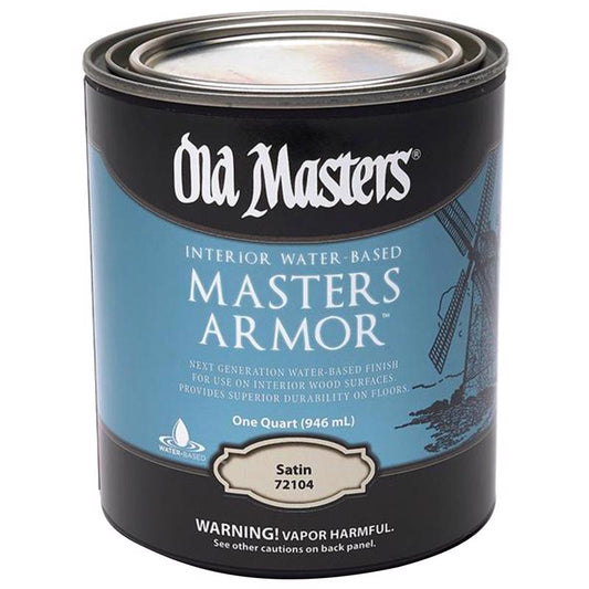 Old Masters Masters Armor Satin Clear Water-Based Floor Finish 1 qt. (Pack of 4)