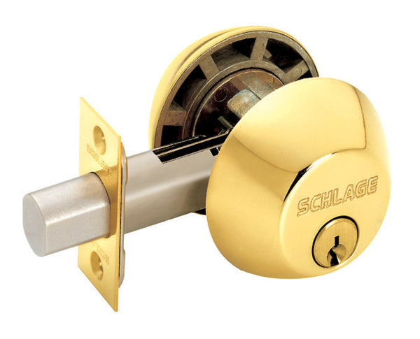 Schlage Cerrojo de doble cilindro de latón brillante, color latón (paquete de 4) - Oferta de la semana