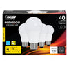 Feit Enhance A19 E26 (Medium) LED Bulb Bright White 40 Watt Equivalence 4 pk
