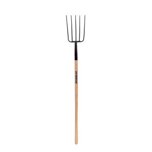 Seymour S550 Forged 5 Tine Forged Steel Manure Fork 48 in. Wood Handle