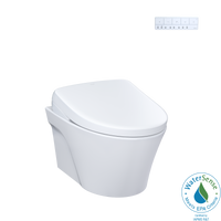 TOTO® WASHLET®+ AP Wall-Hung Elongated Toilet with S7A Contemporary Bidet Seat and DuoFit® In-Wall 0.9 and 1.28 GPF Auto Dual-Flush Tank System, Matte Silver - CWT4264736CMFGA#MS