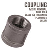 BK Products 1/2 in. FPT x 1/2 in. Dia. FPT Black Malleable Iron Coupling (Pack of 5)