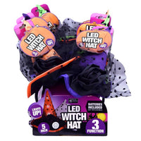 Magic Seasons Prelit Witch Hat Headbands Halloween Decor (Pack of 6)