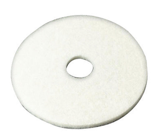 3M 20 in. Dia. Non-Woven Natural/Polyester Fiber Floor Polishing Pad White (Pack of 5)