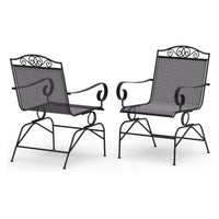 Living Accents Winston Black Steel Frame Spring Dining Chair (Pack of 2)