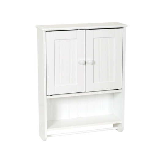 Zenna Home Cottage Collection 25.63 in. H X 19.4 in. W X 5.75 in. D White Wood Wall Cabinet