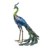 Alpine Multicolored Iron 27 in. H Peacock Statue