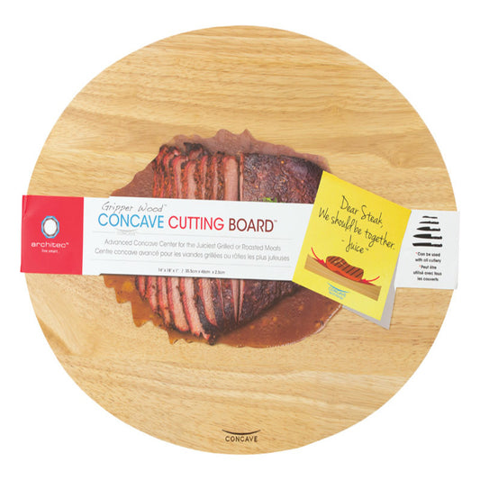 Architec Gripperwood 18 in. L X 14 in. W Rubberwood Concave Carving Board (Pack of 4).