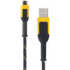 DeWalt Black/Yellow Braided Micro and USB Port For Any USB-Powered Device 10 ft. L