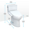 TOTO® Drake® WASHLET®+ Two-Piece Elongated 1.6 GPF Universal Height TORNADO FLUSH® Toilet with C2 Bidet Seat, 10 Inch Rough-In, Cotton White - MW7763074CSFG.10#01