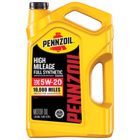 Pennzoil Full Synthetic 5W-20 High Mileage Motor Oil 5 qt 1 pk (Pack of 3)