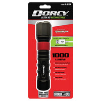 Dorcy 1000 lm Black/Red LED Rechargeable Flashlight 4400 mAh Lithium Ion Battery
