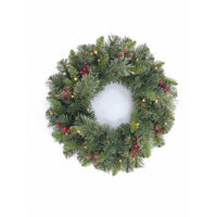 Celebrations 24 in. D LED Prelit Multicolored Mixed Pine Wreath (Pack of 4)