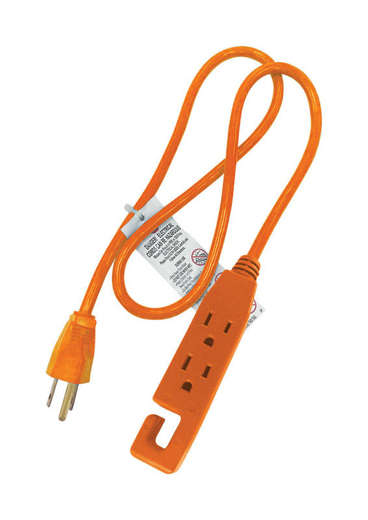 Projex Indoor 3 ft. L Orange Extension Cord 14/3