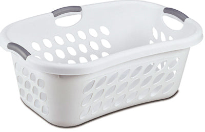 Sterilite White Ultra Hip Holder Laundry Basket 26-3/8 L x 10 H x 18-1/8 W in. (Pack of 6)