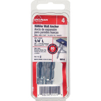 Hillman 1/4 in. Dia. x 2 3/4 in. L Steel Pan Head Hollow Wall Anchors 2 pk (Pack of 6)