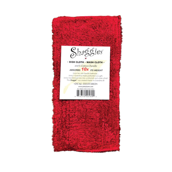 Janey Lynn's Designs Shaggies Cha Cha Chili Cotton Solid Dish Cloth (Pack of 6)