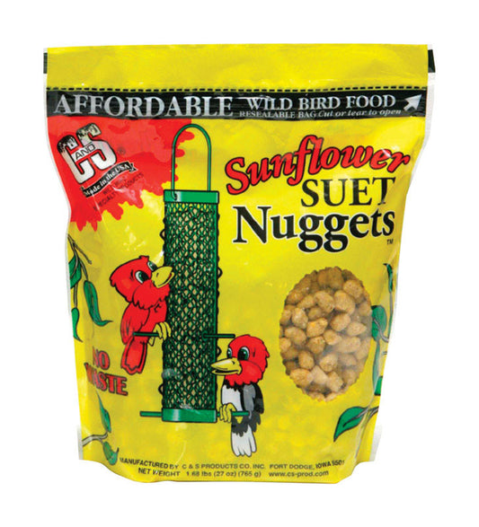 C&S Products Assorted Species Sunflower Suet Nuggets 27 oz (Pack of 6)