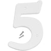 Hy-Ko 6 in. White Plastic Number 5 Mounting Screws 1 pc. (Pack of 5)
