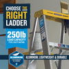 Werner 6 ft. H Aluminum Step Ladder Type I 250 lb. capacity