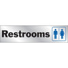 Hy-Ko English Rest Room Sign Aluminum 2 in. H x 8 in. W (Pack of 10)