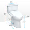 TOTO® Drake® Transitional WASHLET®+ Two-Piece Elongated 1.28 GPF TORNADO FLUSH® Toilet with C2 Bidet Seat, Cotton White - MW7863074CEG#01