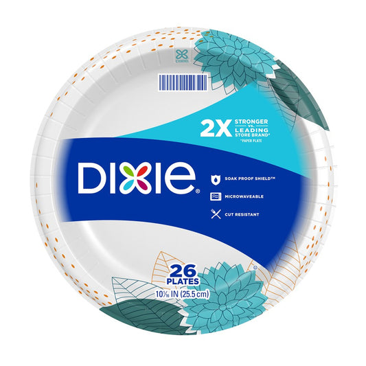 Dixie Assorted Paper FLOWERS BLOOM Dinner Plate 10-1/16 in. Dia. 26 pk (Pack of 8)