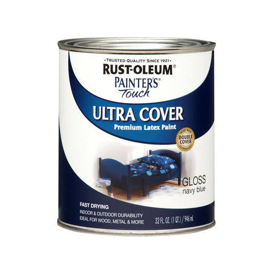 Rust-Oleum Painters Touch Ultra Cover Gloss Navy Blue Water-Based Acrylic Ultra Cover Paint 1 qt
