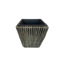 Infinity 11 in. H X 11 in. W X 11 in. D Plastic Wicker Planter Gray - Open Box
