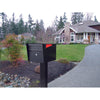 Mail Boss Mail Manager Modern Galvanized Steel Post Mount Black Locking Mailbox