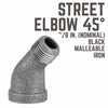 B&k 43898 in. MIPx 43898 in. Dia. FIP Black Malleable Iron 45 Degree Elbow