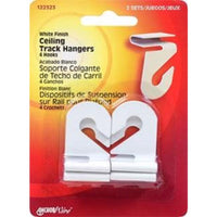 HILLMAN Small White Steel 1.55 in. L Ceiling Track Hanger 2 lb 4 pk