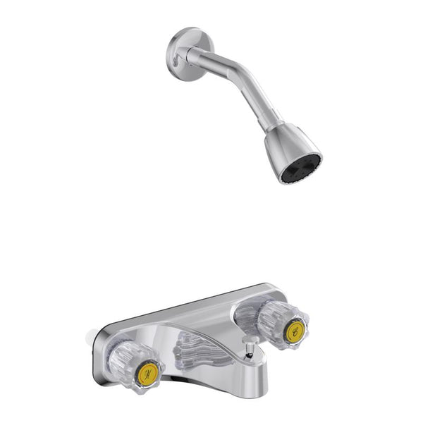 Grifo cromado Home Plus para bañera y ducha, con 2 manijas