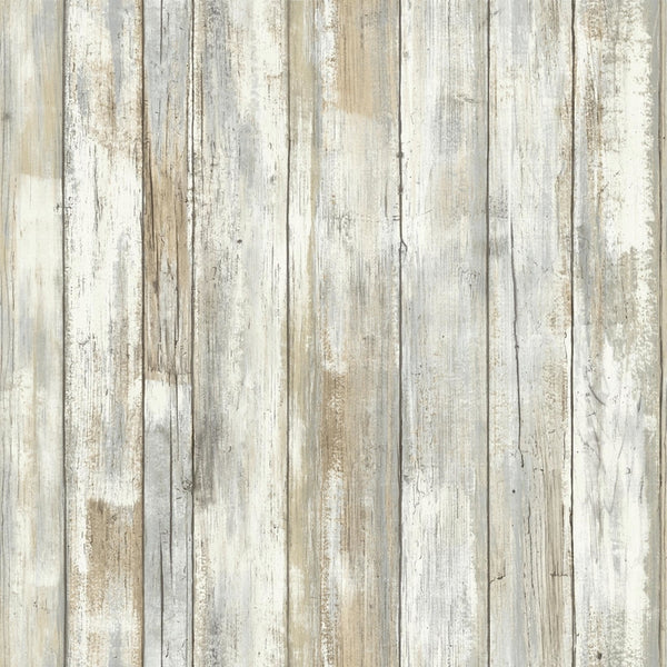 Papel tapiz de vinilo autoadhesivo RoomMates de 0.014 in. de alto X 198 in. de largo, diseño de madera envejecida color canela (paquete de 4)