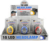 Blazing Ledz Assorted Colors 10-LED Headlamp (Pack of 12)