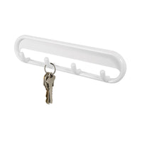 iDesign 8 in. L White Plastic Medium Multi-Purpose 4-Hook Rack 1 pk